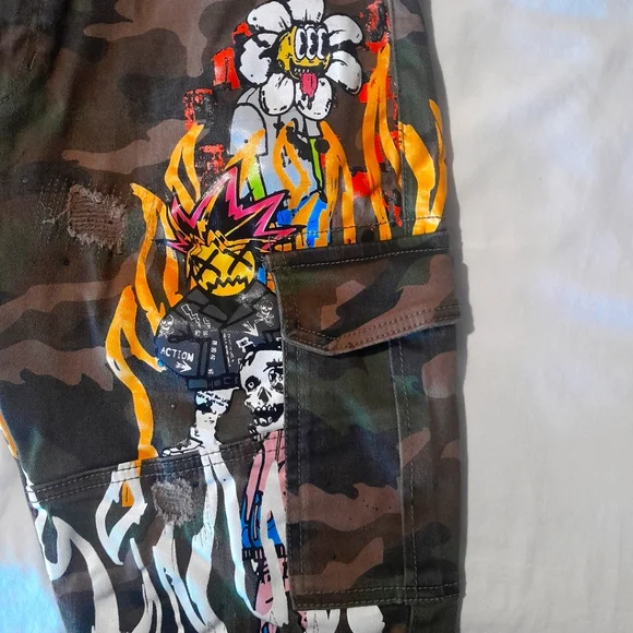 Hand painted unique pants.